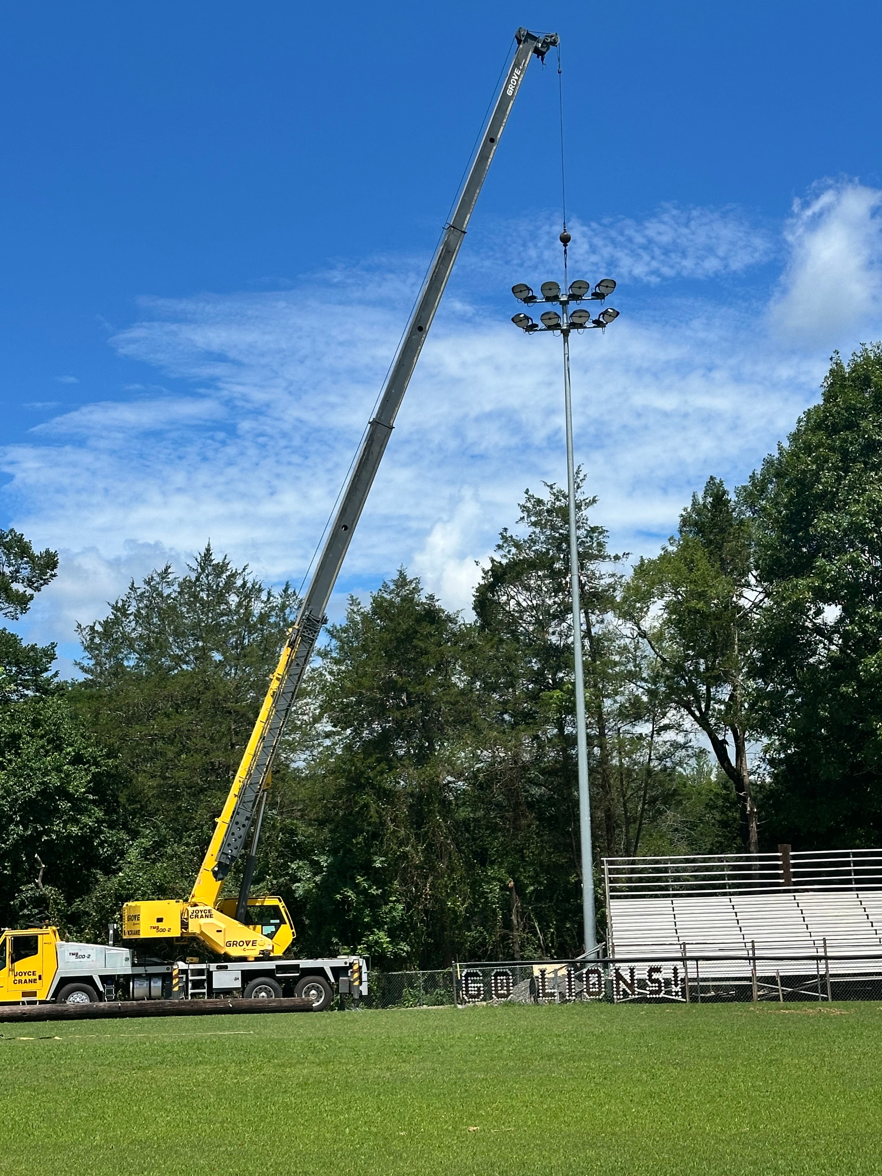 Stadium Light Pole Installation